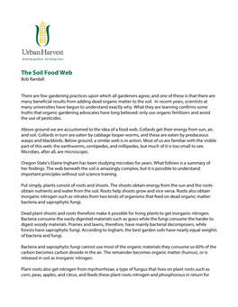 The Soil Food Web Bob Randall