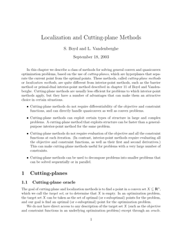 Localization and Cutting-Plane Methods