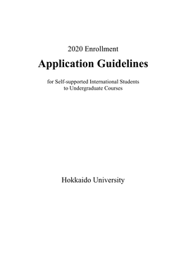 Application Guidelines