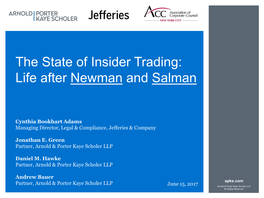 The State of Insider Trading: Life After Newman and Salman