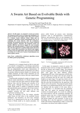 A Swarm Art Based on Evolvable Boids with Genetic Programming