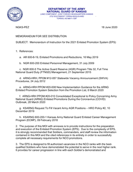 Memorandum of Instruction for the 2021 Enlisted Promotion System (EPS)