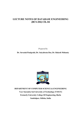 Bcs 204 Dbe Lecture Notes