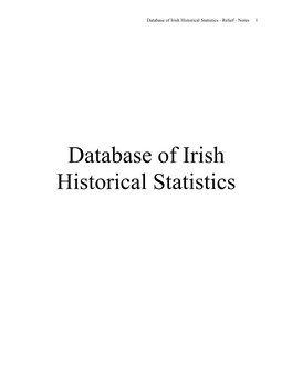 Database of Irish Historical Statistics - Relief - Notes 1