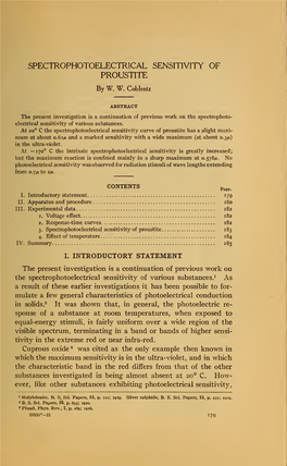 Spectrophotoelectrical Sensitivity of Proustite