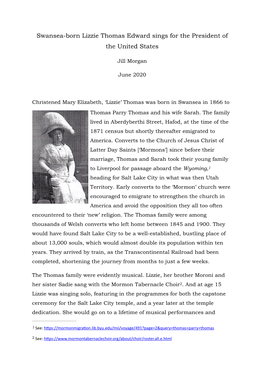 LIZZIE THOMAS EDWARD Article for Pcollectionwales June 2020