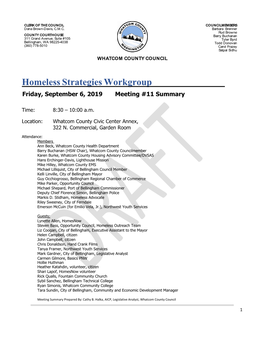 Homeless Strategies Workgroup