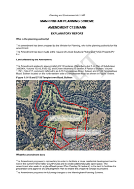 Manningham Planning Scheme Amendment