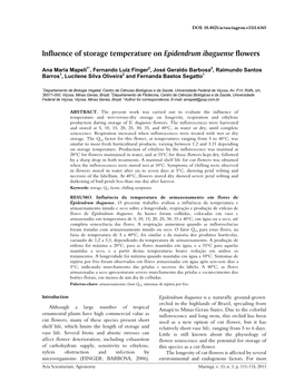 Influence of Storage Temperature on Epidendrum Ibaguense Flowers