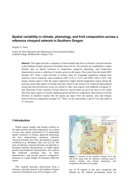 Spatial Variability in Climate, Phenology, and Fruit Composition Across a Reference Vineyard Network in Southern Oregon