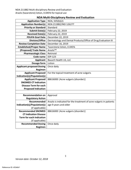 NDA 211882 Multi-Disciplinary Review and Evaluation Arazlo