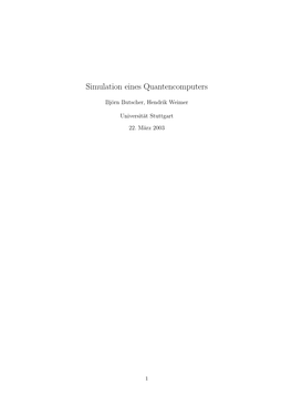 Simulation Eines Quantencomputers