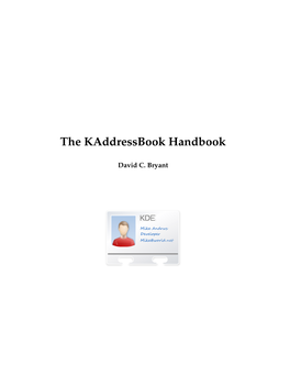 The Kaddressbook Handbook