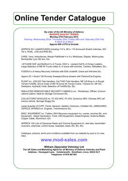 Online Tender Catalogue