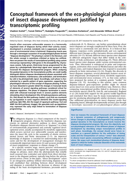 Conceptual Framework of the Eco-Physiological Phases of Insect Diapause Development Justified by Transcriptomic Profiling