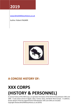 XXX Corps History & Personnel