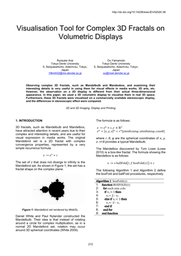 Visualisation Tool for Complex 3D Fractals on Volumetric Displays