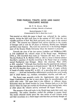 The Panjal Traps: Acid and Basic Volcanic Rocks by P