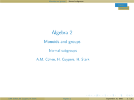 Algebra 2 Monoids and Groups