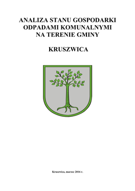 Analiza Stanu Gospodarki Odpadami Komunalnymi Na Terenie Gminy