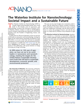 The Waterloo Institute for Nanotechnology