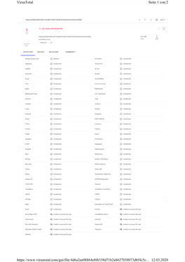 Seite 1 Von 2 Virustotal 12.03.2020