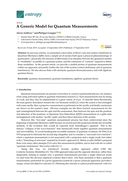 A Generic Model for Quantum Measurements