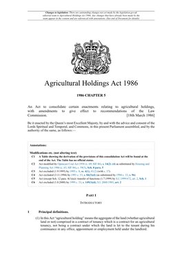 Agricultural Holdings Act 1986