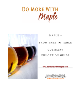 Maple – from Tree to Table Culinary Education Guide