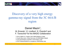 Discovery of a Very High Energy Gamma-Ray Signal from the 3C 66A/B Region