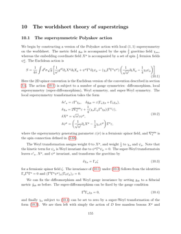 10 the Worldsheet Theory of Superstrings