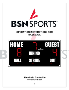 OPERATION INSTRUCTIONS for BASEBALL Handheld Controller