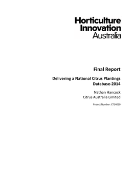 Delivering a National Citrus Plantings Database-2014