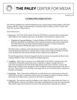 Guidelines for Events