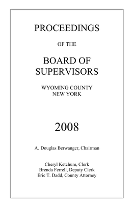 Proceedings Board of Supervisors