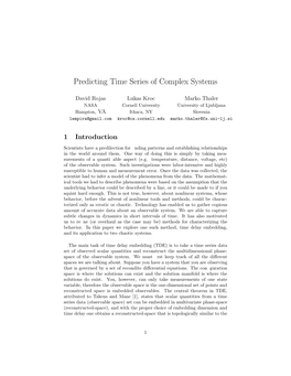 Predicting Time Series of Complex Systems