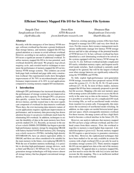 Efficient Memory Mapped File I/O for In-Memory File Systems