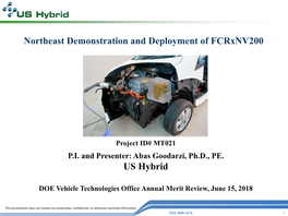 Northeast Demonstration and Deployment of Fcrx200