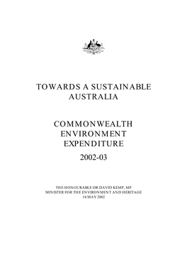 Towards a Sustainable Australia Commonwealth