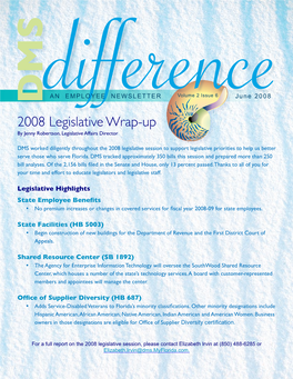 2008 Legislative Wrap-Up by Jenny Robertson, Legislative Affairs Director