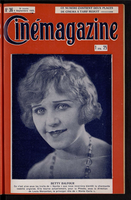 Cinémagazine 1925 N°36, 04/09/1925
