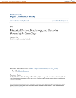 Historical Fiction, Brachylogy, and Plutarch's <Em>