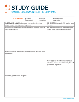 Study Guide Can the Government Run the Economy?