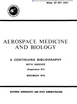 Aerospace Medicine and Biology