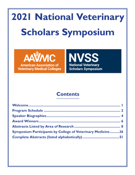 2021 National Veterinary Scholars Symposium