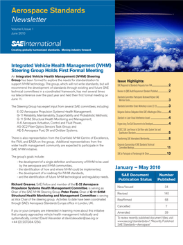 Aerospace Standards Newsletter