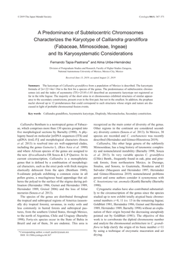 Fabaceae, Mimosoideae, Ingeae) and Its Karyosystematic Considerations