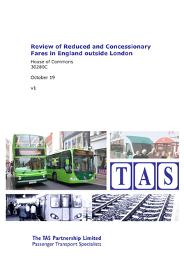 Review of Reduced and Concessionary Fares in England Outside London House of Commons 30280C