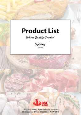 Product List 2020
