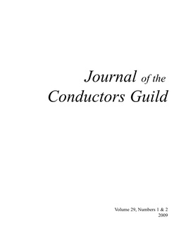 Journal of the Conductors Guild